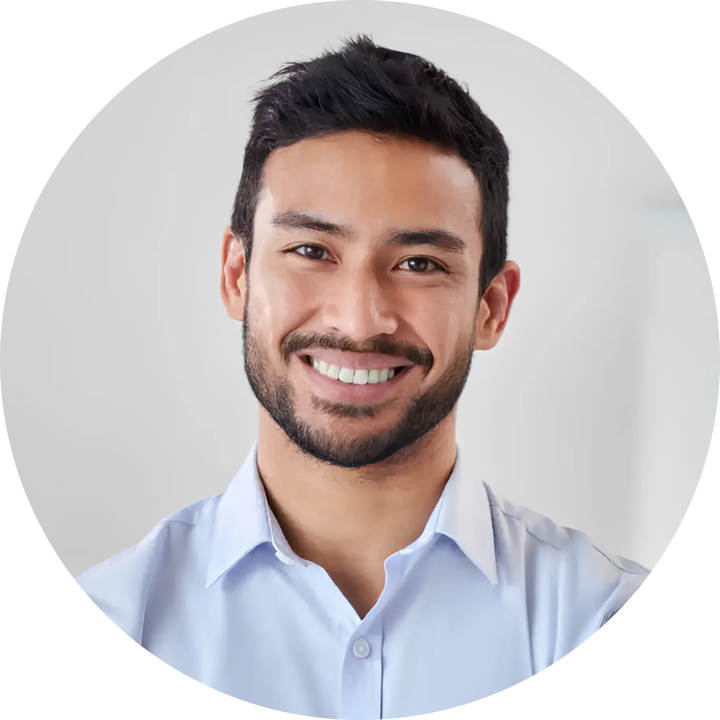 Happy Techify™ customer smiling confidently in casual outfit.