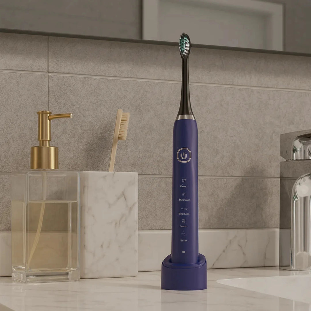 Techify™ sonic electric toothbrush in usage, demonstrating advanced cleaning technology and modern oral care — perfect for daily hygiene and healthier teeth.