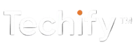 Techify™ logo in white on a transparent background – clean and minimalist brand identity version for dark or colored backgrounds